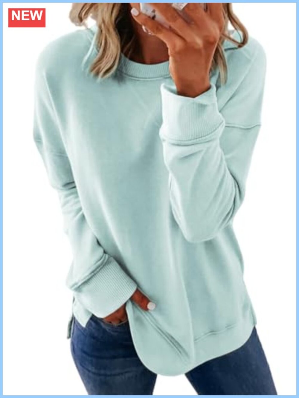 Dokotoo Women's Crewneck Sweatshirt Loose Long Sleeve Pullover Top